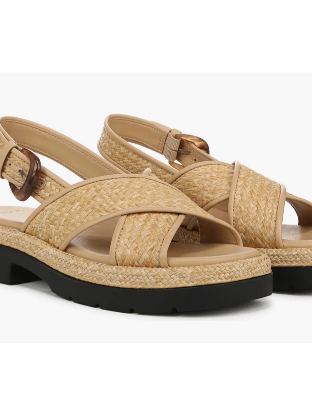 Vince Helena woven raffia slingback sandals NWT